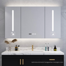 2021 Multi-Functional Stainless Steel Three Doors Anti-Fog Bathroom LED Mirror Cabinet  YMT-X80